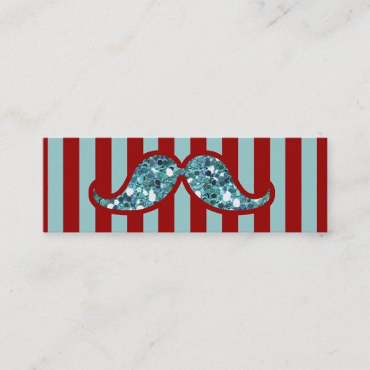 おもしろいで青い髭のグリッターの赤のストライプ スキニー名刺 (正面)