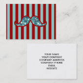 おもしろいで青い髭のグリッターの赤のストライプ 名刺 (正面/裏面)