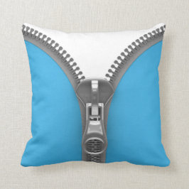 おもしろいで風変わりで現実的で青いジッパー クッション