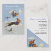 おもしろいで飛んでいるなウサギの生命コーチの名刺 名刺 (正面/裏面)