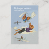 おもしろいで飛んでいるなウサギの生命コーチの名刺 名刺 (正面)