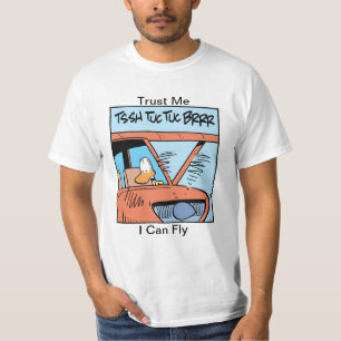 おもしろいで飛んでいるなユーモアの漫画のワイシャツ Tシャツ