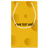 おもしろいで黄色いスイスチーズのカスタムなプリント スモールペーパーバッグ (裏面)