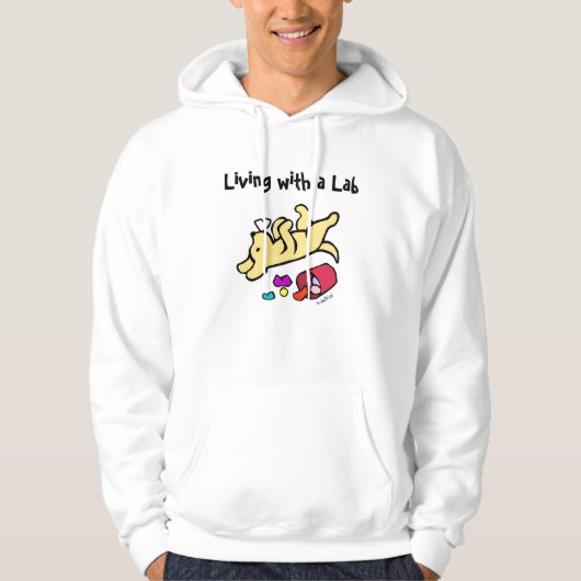 おもしろいで黄色いラブラドールの漫画 パーカ (正面)