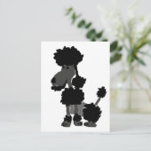 おもしろいで黒いプードルの芸術のオリジナル ポストカード (スタンド正面)