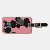 おもしろいで黒いプードルの芸術のオリジナル ラゲッジタグ (正面横)