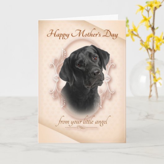 おもしろいで黒い実験室の母の日カード カード (黄色い花)