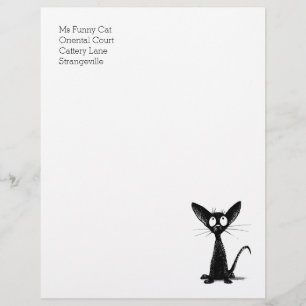 おもしろいで黒い東洋のShorthair猫レターヘッド レターヘッド