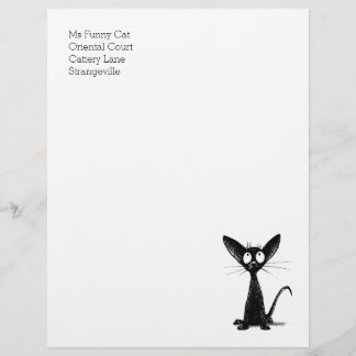 おもしろいで黒い東洋のShorthair猫レターヘッド レターヘッド