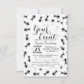 おもしろいで黒い蟻パターン 招待状 (正面)