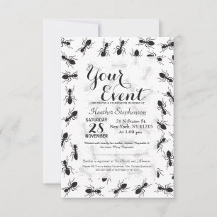 おもしろいで黒い蟻パターン 招待状