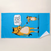 おもしろいで、かわいく大きい馬および小さい馬 ビーチタオル (正面)