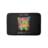 おもしろいで、カラフルなブタのコブタ バスマット (正面)