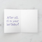 おもしろいで、幸せで青い足の最下位の誕生日の漫画 カード (内部)