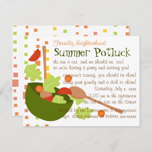 おもしろいとおいしいサラダ 招待状 (正面/裏面)