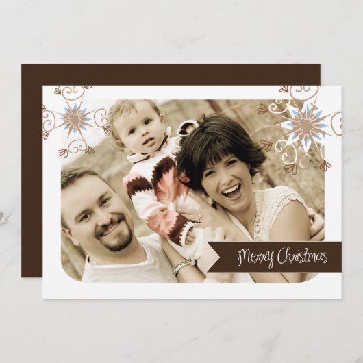 おもしろいとお洒落クリスマスフォトカード(5 x 7) シーズンカード (正面/裏面)