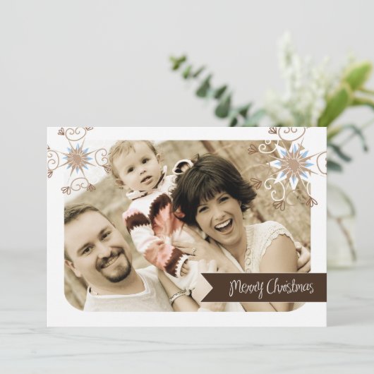 おもしろいとお洒落クリスマスフォトカード(5 x 7) シーズンカード (スタンド正面)