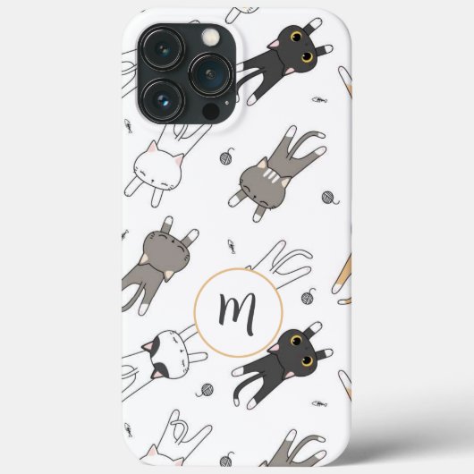 おもしろいとお洒落猫のパターンあなたのモノグラム | Case-Mate iPhoneケース (裏面)