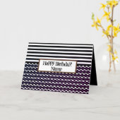 おもしろいとかわいらし白黒誕生日カード カード (黄色い花)