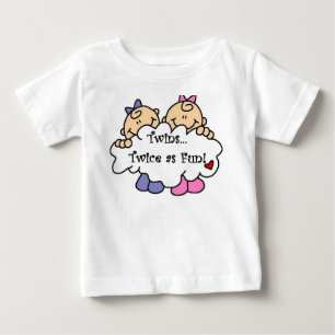 おもしろいとして二度双生児 ベビーTシャツ