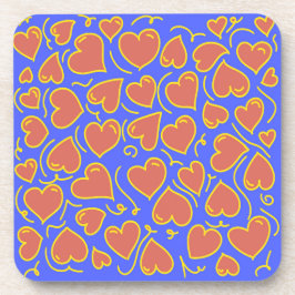 おもしろいとはっきりしたハートパターン コースター