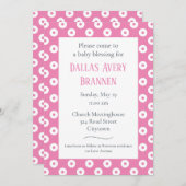 おもしろいとよくはしゃぐピンクポルカドットベビーの賛美Invita 招待状 (正面/裏面)