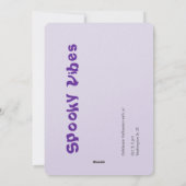 おもしろいとウィッチーパープルハロウィーンタイポグラフィアート シーズンカード (裏面)