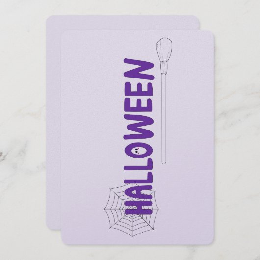 おもしろいとウィッチーパープルハロウィーンタイポグラフィアート シーズンカード (正面/裏面)