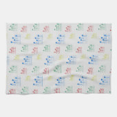 おもしろいとウクレレファンシーチューニングソングミュージックノート キッチンタオル (横)