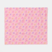 おもしろいとウクレレファンシーチューニングソングミュージックノート フリースブランケット (正面(横))