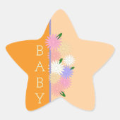 おもしろいとエレガントデイジーオンカラフルピーチオレンジ 星シール (正面)