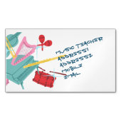 おもしろいとカラフルの音楽楽器 マグネット名刺 (正面)