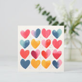 おもしろいとカラフルハートのノートカード (スタンド正面)