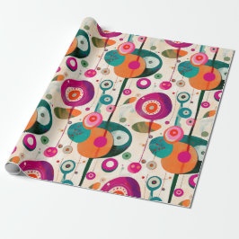 おもしろいとカラフル円 ラッピングペーパー