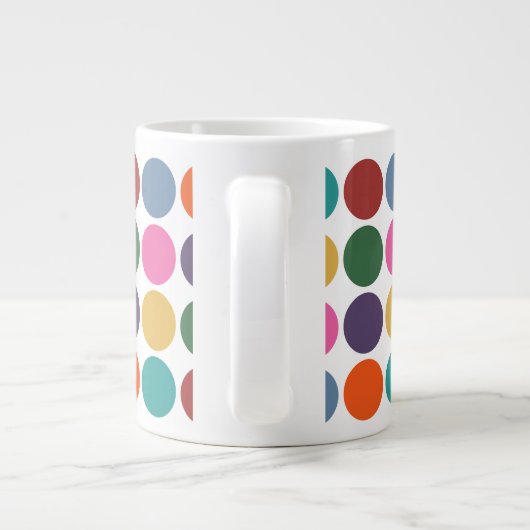 おもしろいとカラフル大水玉模様パターン ジャンボコーヒーマグカップ (裏面)