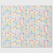 おもしろいとカラフル幾何学模様が白に渦巻く ラッピングペーパー (フラット)
