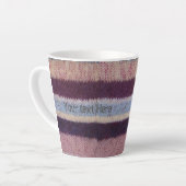 おもしろいとカラフル手編ストライプみ カフェラテマグ (左アングル)