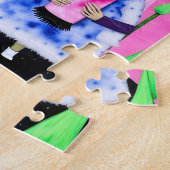 おもしろいとカラフル混合メディアのコラージュ ジグソーパズル (側面)
