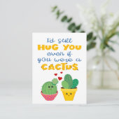 おもしろいとカラフル漫画のサボテン愛バレンタイン ポストカード (スタンド正面)