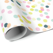 おもしろいとカラフル紙吹雪ドットのパターン ラッピングペーパー (ロールコーナー)