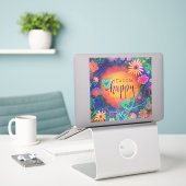 おもしろいとカラフル選択Happy勇気付けられる シール (デスク上のノートパソコン)