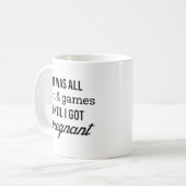 おもしろいとゲーム妊娠 コーヒーマグカップ (正面左)