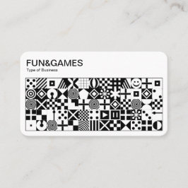 おもしろいとゲーム – 白オンブラック 名刺