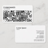 おもしろいとゲーム – 白オンブラック 名刺 (正面/裏面)