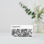 おもしろいとゲーム – 白オンブラック 名刺 (スタンド正面)