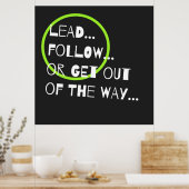 おもしろいとサッシーのリーダーシップ引用文タイポグラフィ ポスター (キッチン)