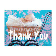 おもしろいとシンプルありがとう赤ちゃんシャワー葉書