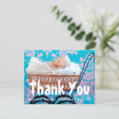 おもしろいとシンプルありがとう赤ちゃんシャワー葉書 案内ポストカード (スタンド正面)