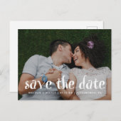 おもしろいとトレンディー結婚式の日付写真を保存 案内ポストカード (正面/裏面)