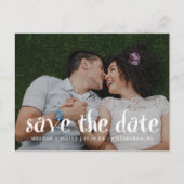 おもしろいとトレンディー結婚式の日付写真を保存 案内ポストカード (正面)